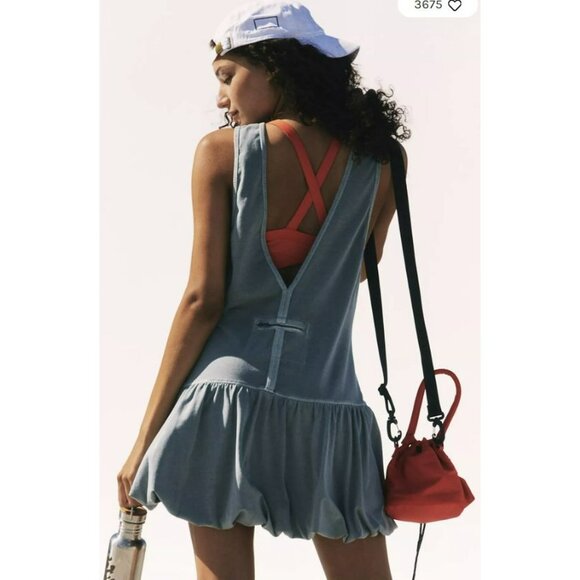 Free People Hot Shot Bubble 2 Piece Top and Biker Short Set Medium NWT - Picture 3 of 10